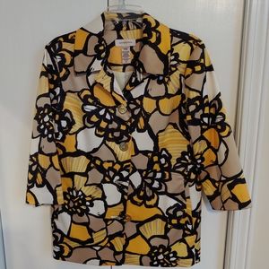 Covington Womens Suit Jacket - Yellow and Black - Size Medium